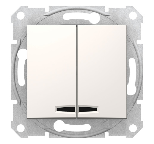 Вимикач двоклавішний з підсвіткою Schneider Electric Sedna SDN0300323