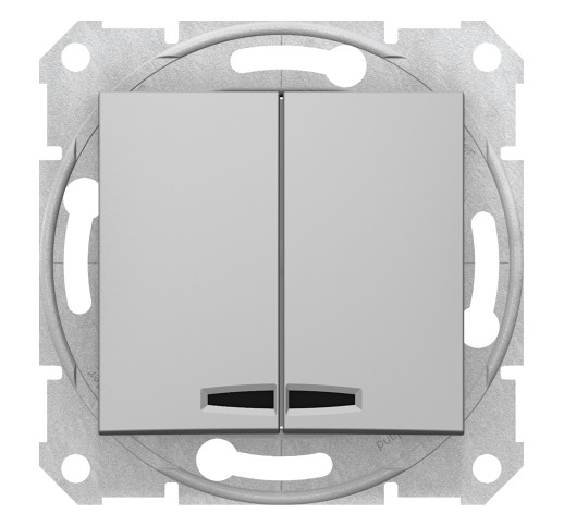 Вимикач двоклавішний з підсвіткою Schneider Electric Sedna SDN0300360
