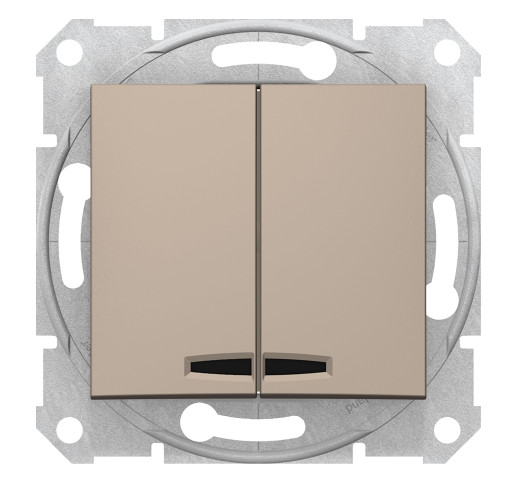 Вимикач двоклавішний з підсвіткою Schneider Electric Sedna SDN0300368