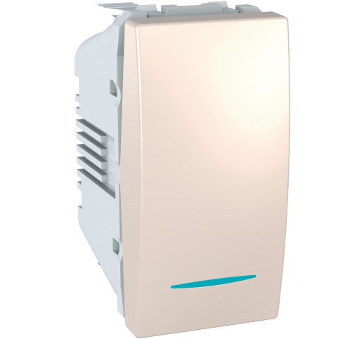 Вимикач кнопковий з підсвіткою Schneider Electric Unica MGU3.106.25N