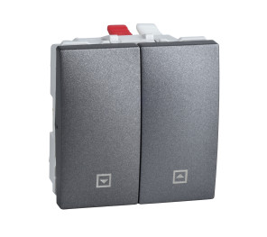 Вимикач кнопковий 2-модульний, 2-кл "Жалюзі" Schneider Electric Unica MGU3.207.12