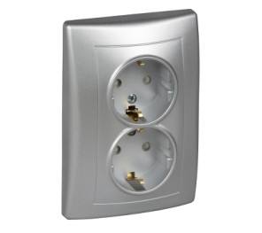 Розетка подвійна З/З і шторками Schneider Electric Sedna SDN3000460