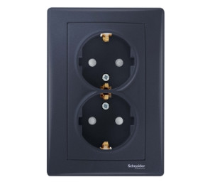 Розетка подвійна З/З і шторками Schneider Electric Sedna SDN3000470