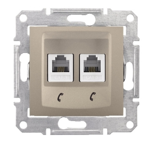 Розетка RJ11 телефонна подвійна Schneider Electric Sedna SDN4201168