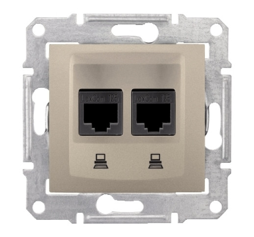Розетка RJ45 комп'ютерна подвійна кат. 5Е Schneider Electric Sedna SDN4400168